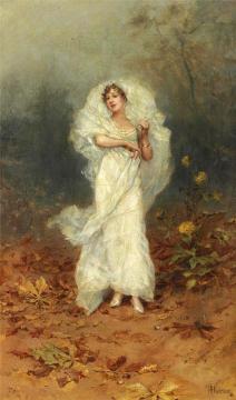 A Bride in a Fall Landscape Artwork by Frederik Henrdik Kaemmerer