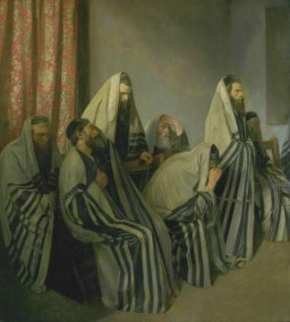 Jews Mourning In A Synagogue Artwork by William Rothenstein