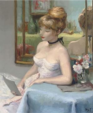 Claudine By The Mirror Artwork by Marcel Dyf