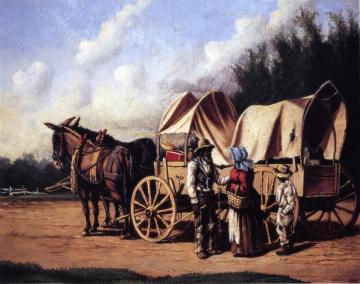 Covered Wagon With Negro Family Artwork by William Aiken Walker