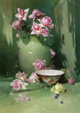 Vase of Roses Artwork by Emil Carlsen