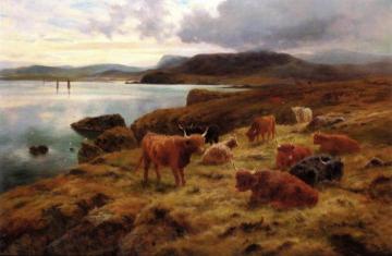 On the Cliffs at Shetland Artwork by Louis Bosworth Hurt