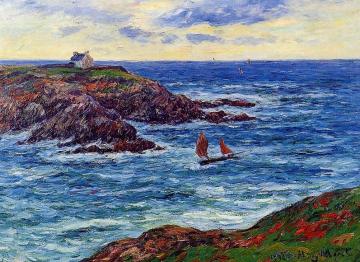 Sailboats Off The Coast Of Douelian Artwork by Henry Moret