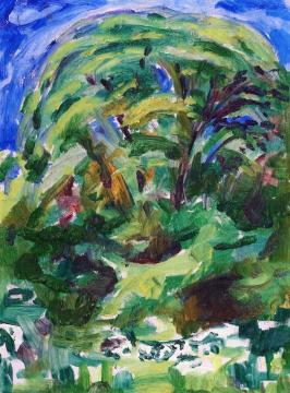 Large Deciduous Tree Artwork by Edvard Munch