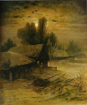 Winter Night Artwork by Alexei Kondratevich Savrasov