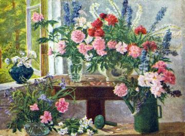 Peonies and delphinium Artwork by Pyotr Konchalovsky