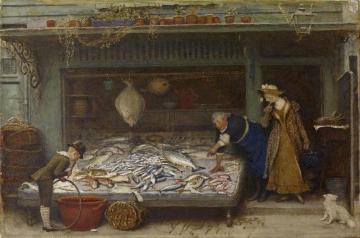 A Fishmonger's Shop Artwork by Frederick Walker