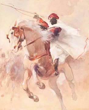 An Arab Horseman Artwork by Cesare Biseo