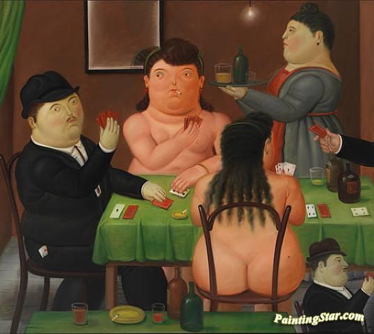 Card Players Artwork by Fernando Botero