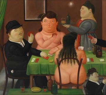 Card Players Artwork by Fernando Botero