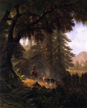 Cattle Drive Near The Mission Artwork by Edwin Deakin