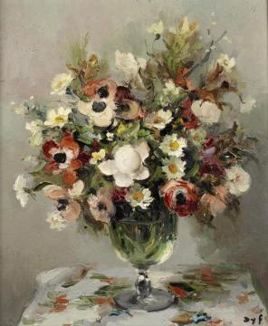 Roses And Anemones Artwork by Marcel Dyf