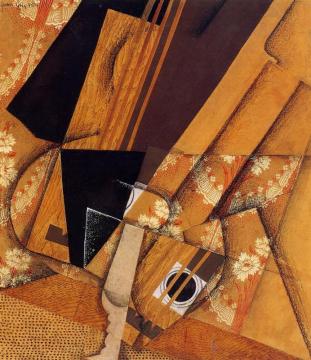 Guitar And Glass Artwork by Juan Gris
