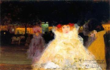 Girl In Paris At Night Artwork by Hermen Anglada Camarasa