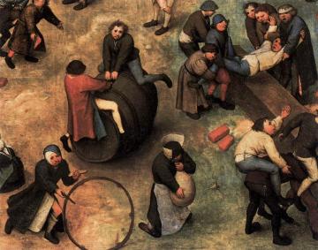 Children's Games (detail) Artwork by Pieter Bruegel the Elder
