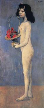Young Girl With A Flower Basket Artwork by Pablo Picasso