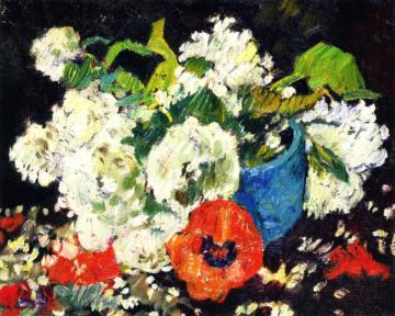 Anemones In A Blue Pot Artwork by Louis Valtat