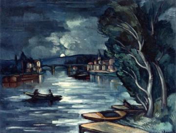 Chatou, Night Artwork by Maurice De Vlaminck