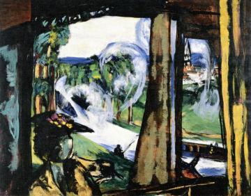 On the Train (Northern France) Artwork by Max Beckmann