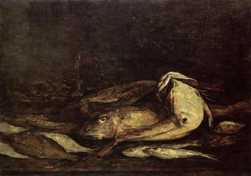 Mullet and Fish Artwork by Eugène-Louis Boudin