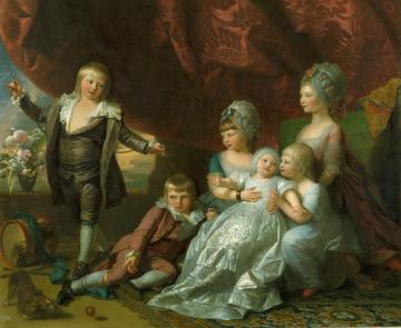 Princess Augusta, Princess Elizabeth, Prince Ernest, Prince Augustus, Prince Adolphus And Princess Artwork by Benjamin West