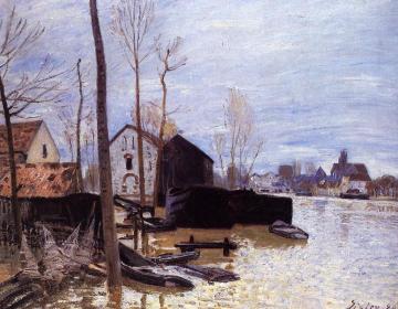 Flooding at Moret Artwork by Alfred Sisley