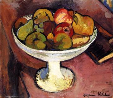 White Fruit Bowl Artwork by Suzanne Valadon