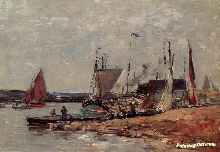 Trouville, the Port Artwork by Eugène-Louis Boudin