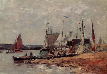 Trouville, the Port Artwork by Eugène-Louis Boudin