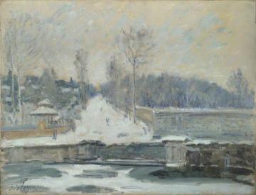 The Watering Place at Marly-le-Roi Artwork by Alfred Sisley