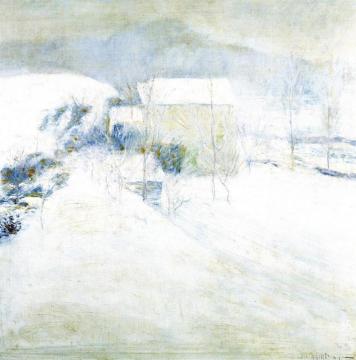 Snow Scene At Utica Artwork by John Twachtman