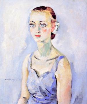 Blond Woman In A Blue Dress Artwork by Kees Van Dongen