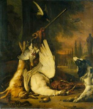 Dead Game And A Springer Spaniel Artwork by Jan Weenix