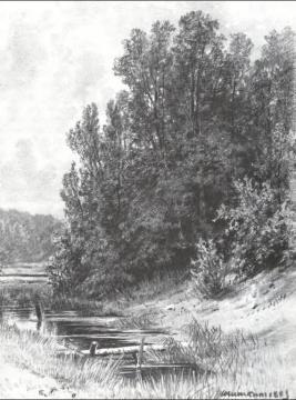 Near Brook Artwork by Ivan Ivanovich Shishkin