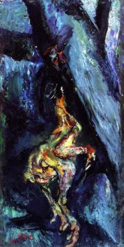 Chicken On A Blue Background Artwork by Chaim Soutine