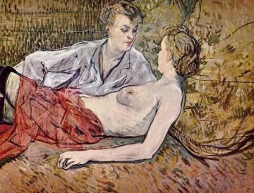 Two Friends Artwork by Henri de Toulouse-Lautrec
