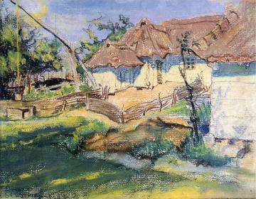 Cottages In Grebowie Artwork by Stanislaw Wyspianski