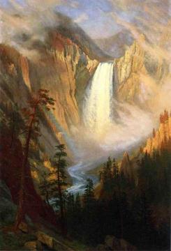 Yellowstone Falls Artwork by Albert Bierstadt