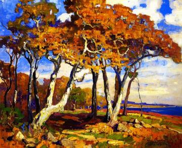 Sycamores, Autumn Artwork by Franz Bischoff