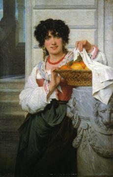 Pisan Girl with Basket of Oranges and Lemons Artwork by Pierre Auguste Cot
