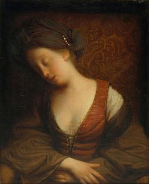 Young Woman Sleeping Artwork by Jean-Baptiste Santerre