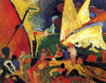 Sailboats at Collioure Artwork by Andre Derain