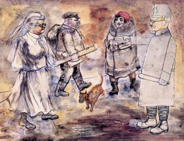 Street Scene Artwork by George Grosz