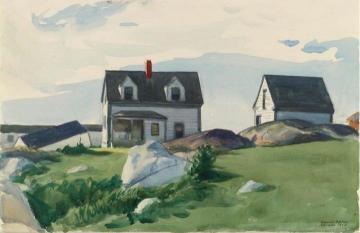 Houses Of Squam Light, Gloucester Artwork by Edward Hopper
