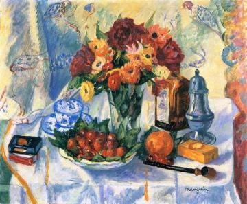 Cherries, Dahlias And Cointreau Artwork by Henri Manguin