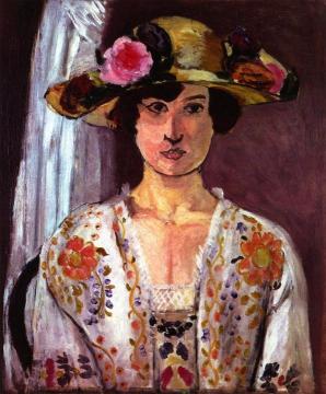 Woman in a Flowered Hat Artwork by Henri Matisse