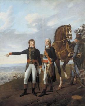 General Bonaparte and his chief of staff Berthier at the Battle of Marengo Artwork by Robert Lefevre