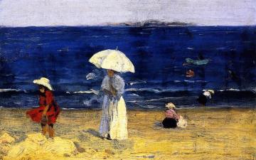 The Beach at Dinard Artwork by Clarence Gagnon
