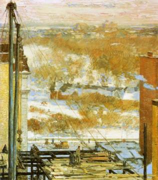 The Hovel and the Skyscraper Artwork by Frederick Childe Hassam