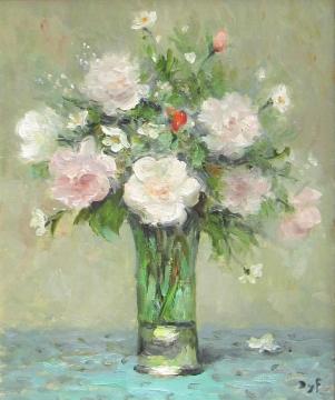 Pink Roses Artwork by Marcel Dyf